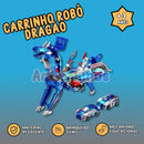 Carrinho Robô Dragão Transformável 2 em 1 - Colisão Magnética Automática
