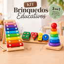 Kit Montessori de Madeira 3 em 1 – Formas Geométricas
