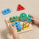 Kit Montessori de Madeira 3 em 1 – Formas Geométricas