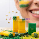 Pinta Rosto Verde e Amarelo Miss Rosê Copa do Mundo
