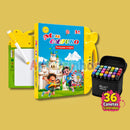 Livro Bilíngue Toque e Som + Lousa Mágica + 36 canetas (3 em 1)