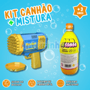 Kit Canhão de Bolhas 40 Furos + Mistura de Sabão