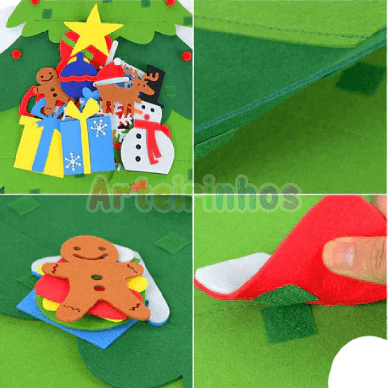 Árvore de Natal em Velcro 32 peças + pisca pisca