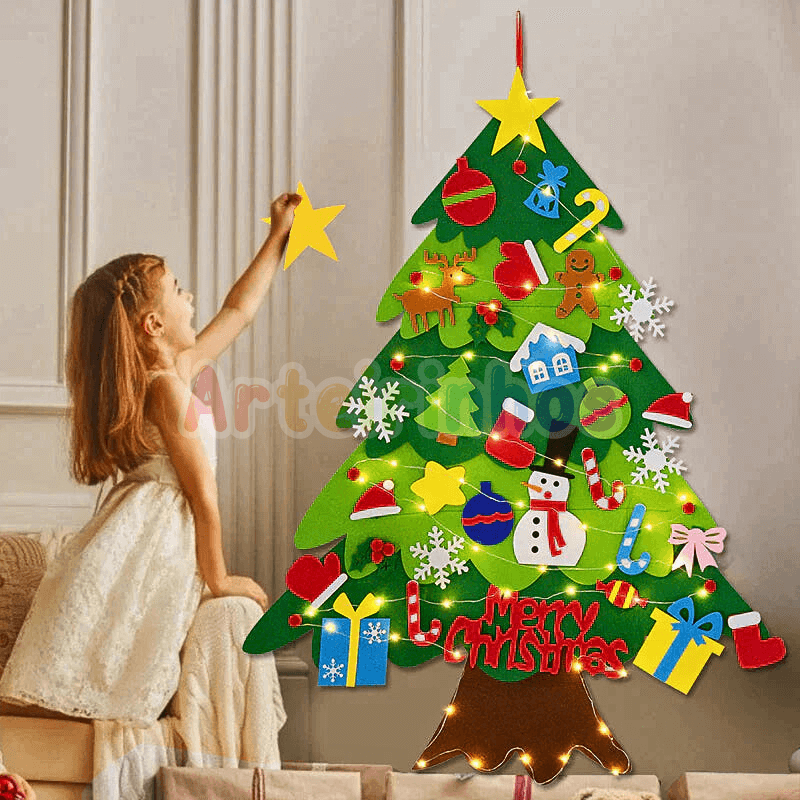 Árvore de Natal em Velcro 32 peças + pisca pisca