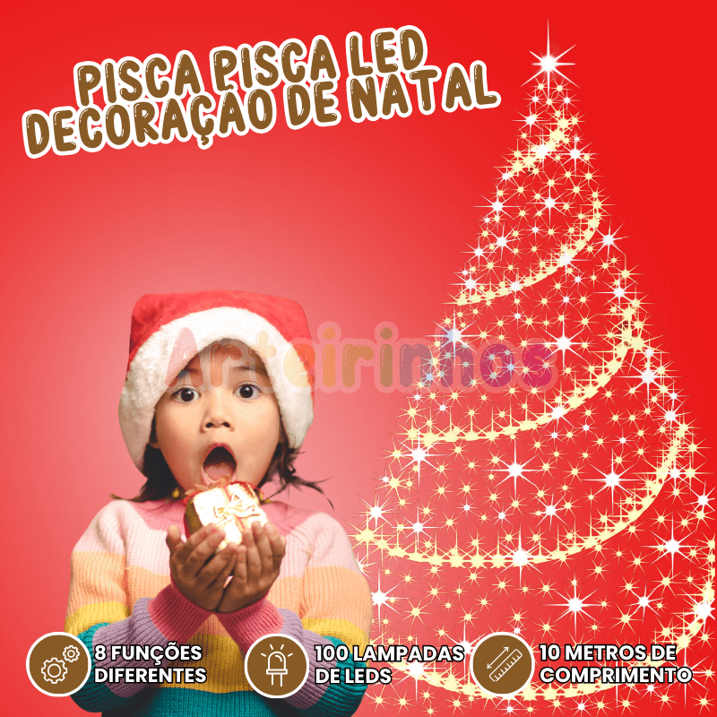 Pisca Pisca em LED Decoração de NATAL - 8 Funções 10 metros