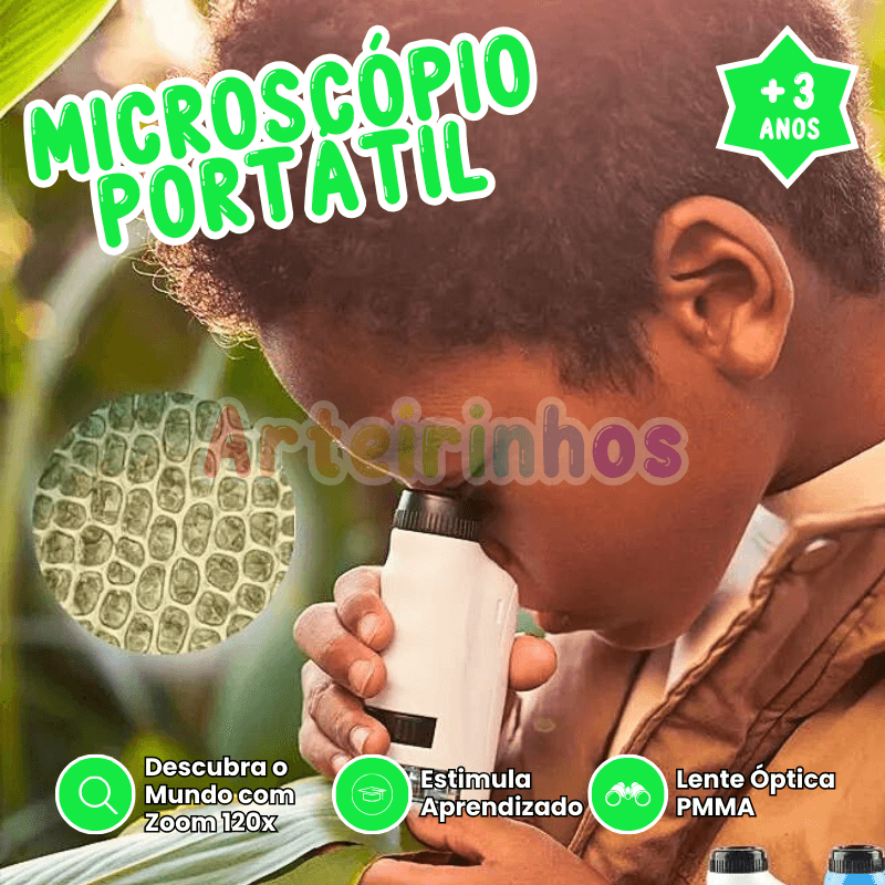 Microscópio portátil para crianças