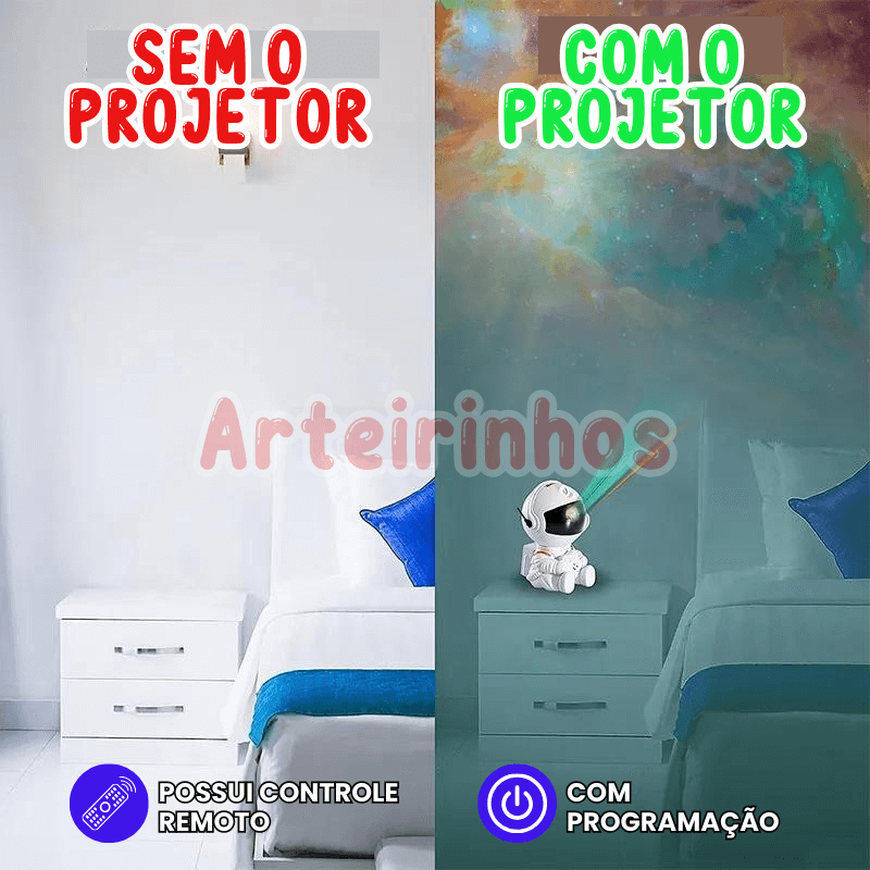 Projetor Astronauta Estrelar Arteirinhos