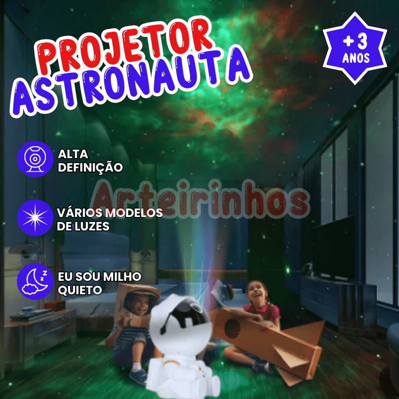 Projetor Astronauta Estrelar Arteirinhos