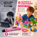 Caneta Mágica 3D Infantil + Filamentos