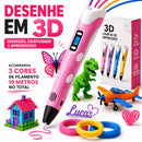 Caneta Mágica 3D Infantil + Filamentos