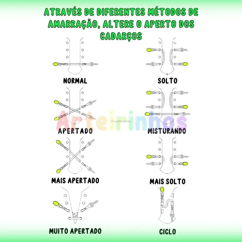 Cadarços Infantil kit 12 Unidades