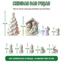 Medidas das peças do presépio, de 3,5 a 13 cm