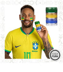 Pintura Facial - Verde, Amarelo e Azul - Maquiagem para Torcedor