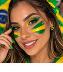 Pinta Rosto Verde e Amarelo Miss Rosê Copa do Mundo