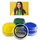 Pintura Facial - Verde, Amarelo e Azul - Maquiagem para Torcedor